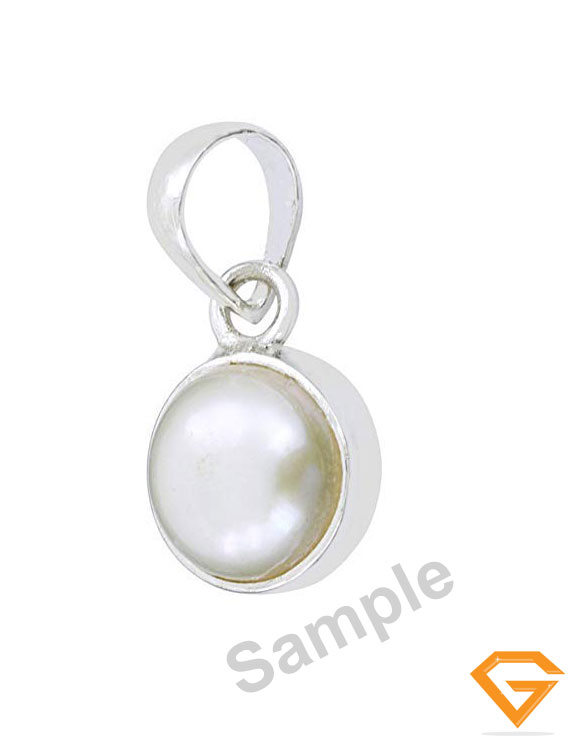 6.25 ratti Natural Sterling Silver Hallmarked Certified Moti  Pendant — Buy Online India | Gemshub